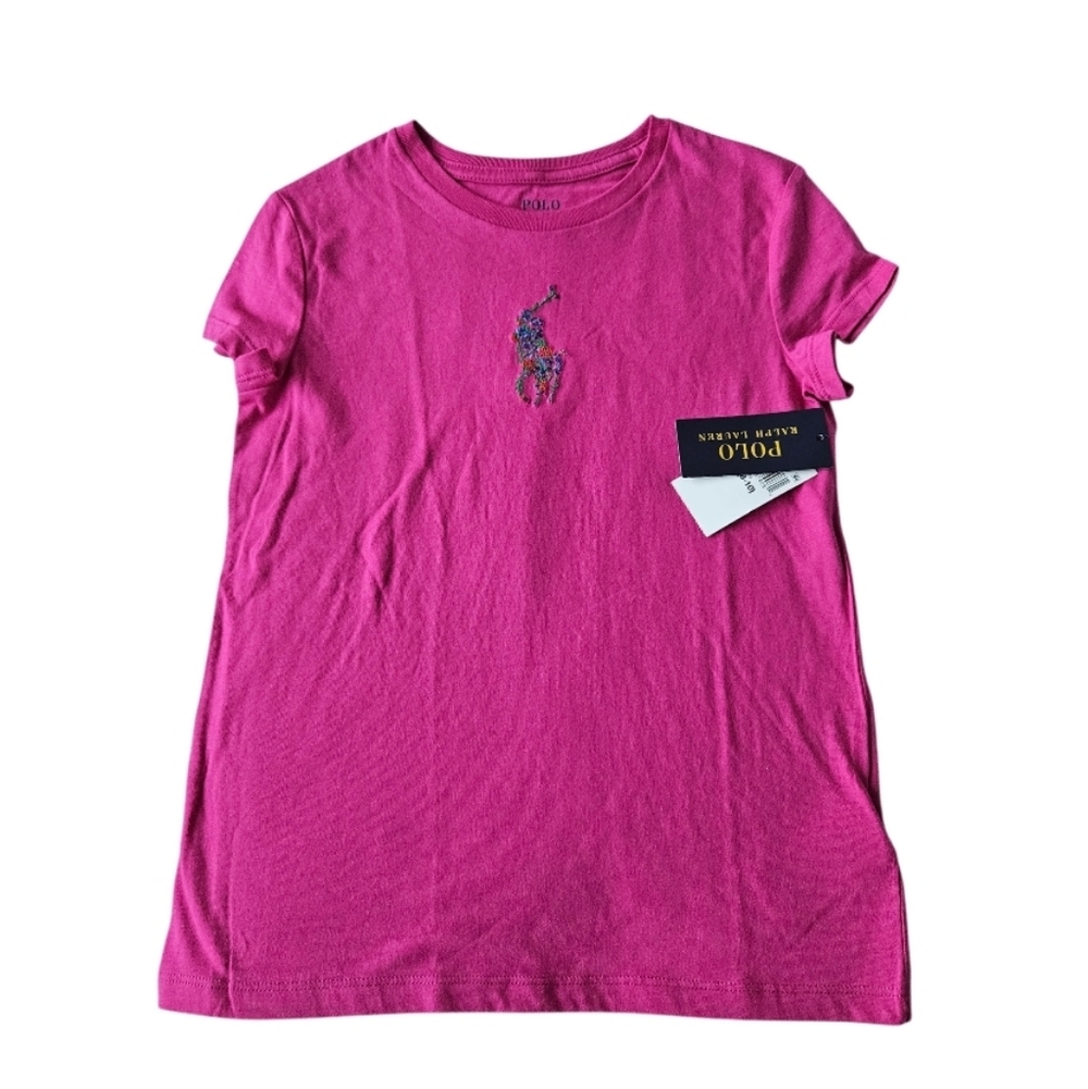 NWT Polo by Ralph Lauren Pink Girls M 8-10 Short Sleeve Tee